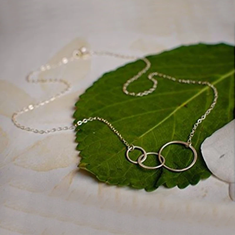 Sister женское ожерелье цепочка серебряное ожерелье с тремя кругами Ювелирное Украшение на день рождения ожерелье s для 3 сестер для вечности