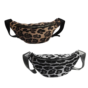 

Ladies Belt Waist Bag Mobile Phone Bag Travel Bag Toddler Girl Nylon Bag Leopard Crossbody Bag Banana Hip Bag