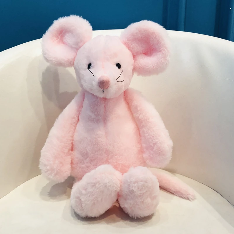 Год талисман крысы плюшевая игрушка Красная сопроводительная мышь Высокое качество Новогоднее украшение подарок для детей китайский узел мышь - Цвет: Pink