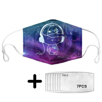 

Starry Bright Little Robot Print Face Mask for Women Men Reusable PM2.5 Prevent Anti-dust Facial Cover Mouth Masks Filter Unisex