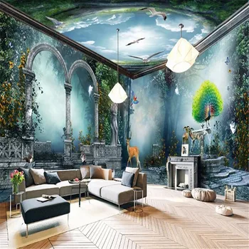 

milofi custom large wallpaper mural retro fantasy forest theme space whole house living room bedroom background wall
