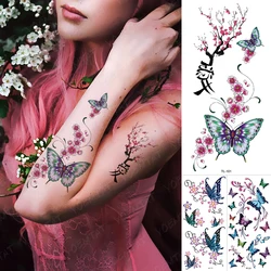 Waterproof Temporary Tattoo Sticker Butterfly Plum Blossom Chinese Character Love Flash Tatoo Couple Arm Body Art 3D Fake Tatto