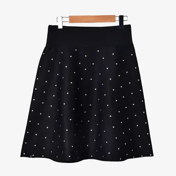 

19 Temperament Lady Nail Beads Decoration Joker Elegant A Word Knitting Half Body Skirt 91111