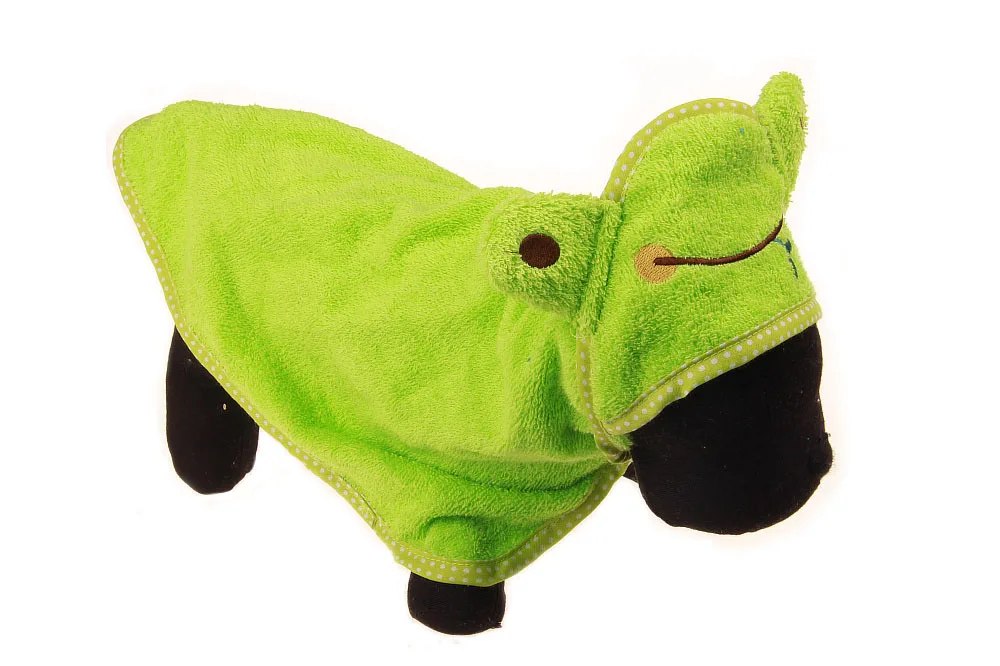 Банное полотенце с рисунком собаки, кошки, милые мягкие сушильные полотенца для домашних животных, щенка, котенка, банный халат, необходимый чистящий S-L, лидер продаж - Цвет: Green