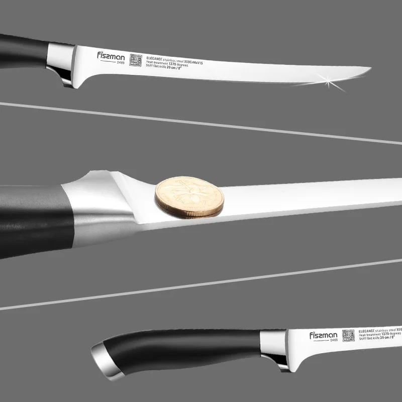 FISSMAN 8 Дюймовый Жесткий нож сетка серия ELEGANCE немецкий стальной кухонный с