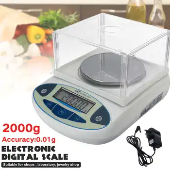 

New Electronic Digital Scale LCD Lab Laboratory Analytical Balance Precision Jewelry Scale Mini Portable Weight Scale 2000x0.01g