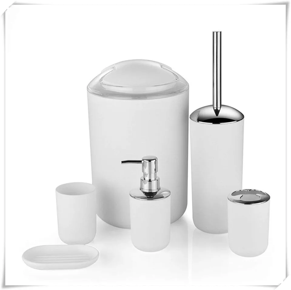 white bathroom set MSJO набор аксессуаров для ванной комнаты 6 шт. декор для хранения черного мыла диспенсер для зубных щеток Держатель для зубных щеток Современный домашний декор аксессуары - Цвет: white bathroom set
