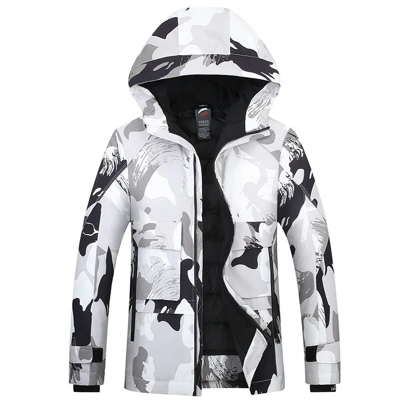 

Winter More Pocket Tooling Down Jacket Men Plus Fat Plus Big White Duck Down Light Color 200 Jin 280 Short Cotton-padded Jacket