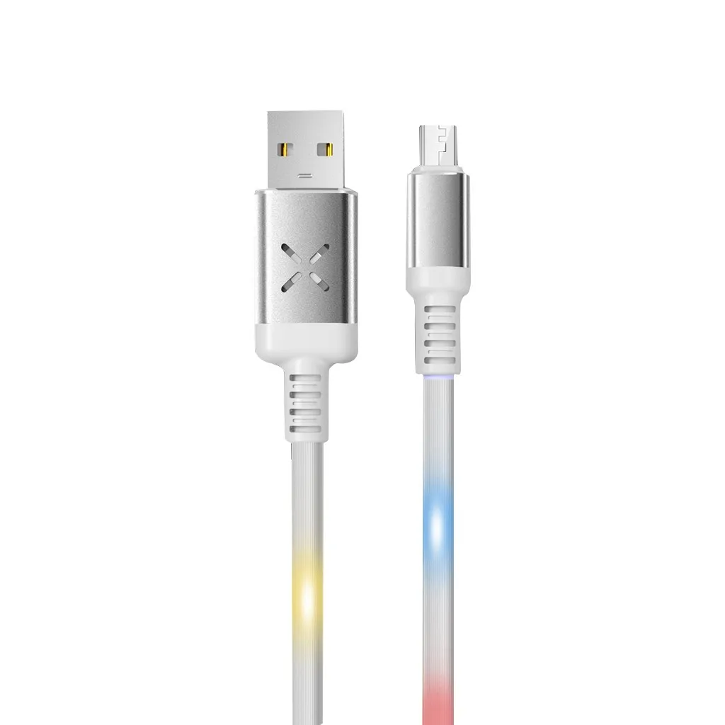 Светодиодный usb-кабель, USB кабель для быстрой зарядки и передачи данных, зарядное устройство для Xiaomi huawei samsung S9 S8, умный светодиодный кабель для голосового управления#3