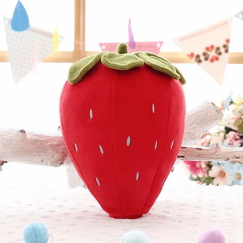 Plush Toy Simulation Strawberry Soft Cotton Cute Fruit Pillow Cushion Stuffed Toys Gifts For Kids Girls Baby