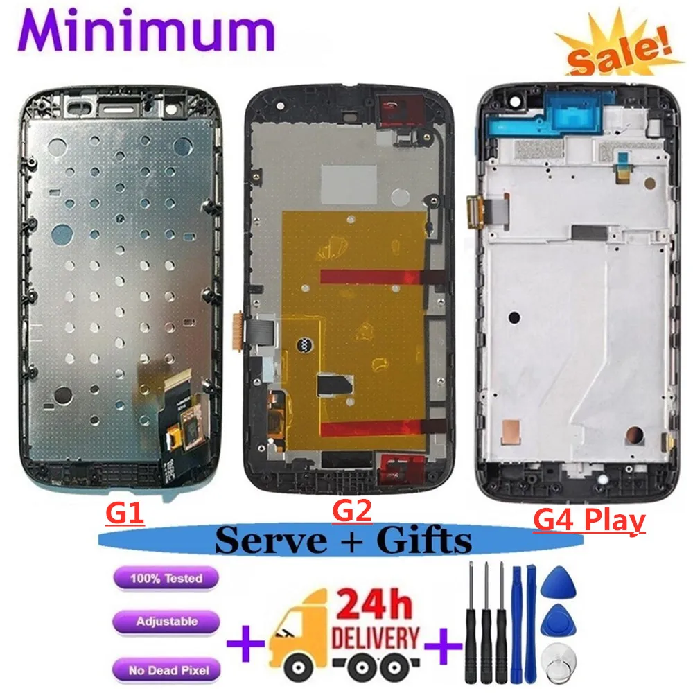 ЖК дисплей с сенсорным экраном и дигитайзером в сборе рамкой для Motorola Moto G1 / G2 G4 Play