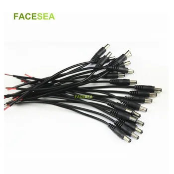 

10 ~ 100pcs 12V DC 5.5X2.1mm Power Plug Male Jack Plug Connector Cable 2Pin 15cm Cord Wire for CCTV Camera LED Strip Light
