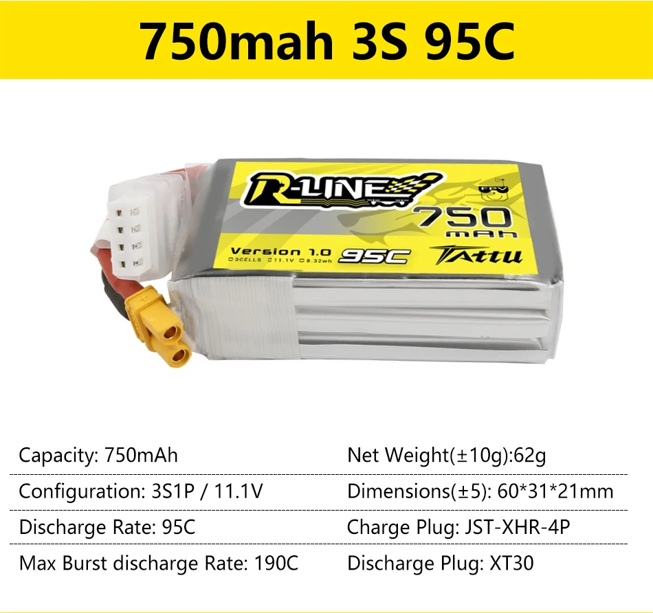 Gens Ace Tattu R-line 1.0 2.0 Lipo Rechargeable Battery  550/650/750/850/1050/1300/1550/1800mah 95c 3s 4s 6s For Rc Fpv Racing -  Parts  Accs - AliExpress