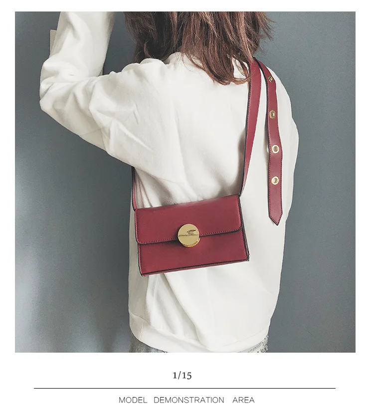 

Korean version of retro simple hundred make small square bag magnetic buckle ring shoulder belt single shoulder oblique span