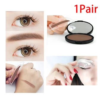 

1 Pair Professional Brow Stamp Sponge Stencil with Handle 3 Shape Eyebrow Template Lazy Quick Make up Seal Eyebrow Powder Print