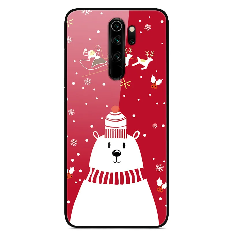 04 Рождественский чехол для телефона s для Xiaomi Redmi Note 8 Pro, закаленное стекло, чехол для телефона для Xiaomi Redmi Note 8T 8 Pro, жесткая задняя крышка - Цвет: 04