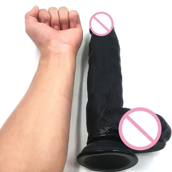 Newest Super Huge Black Dildos Strapon Thick Giant Realistic Dildo Anal Butt with Suction Cup Big Soft Penis Sex Toy For Women 2