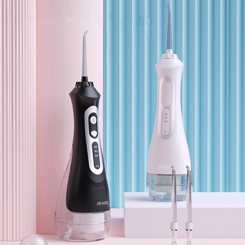 

Seago Electric Oral Irrigator USB Rechargeable Water Flosser Oral Care Clean Dental 3 modes 200ML Water Tank Jet Waterproof IPX7