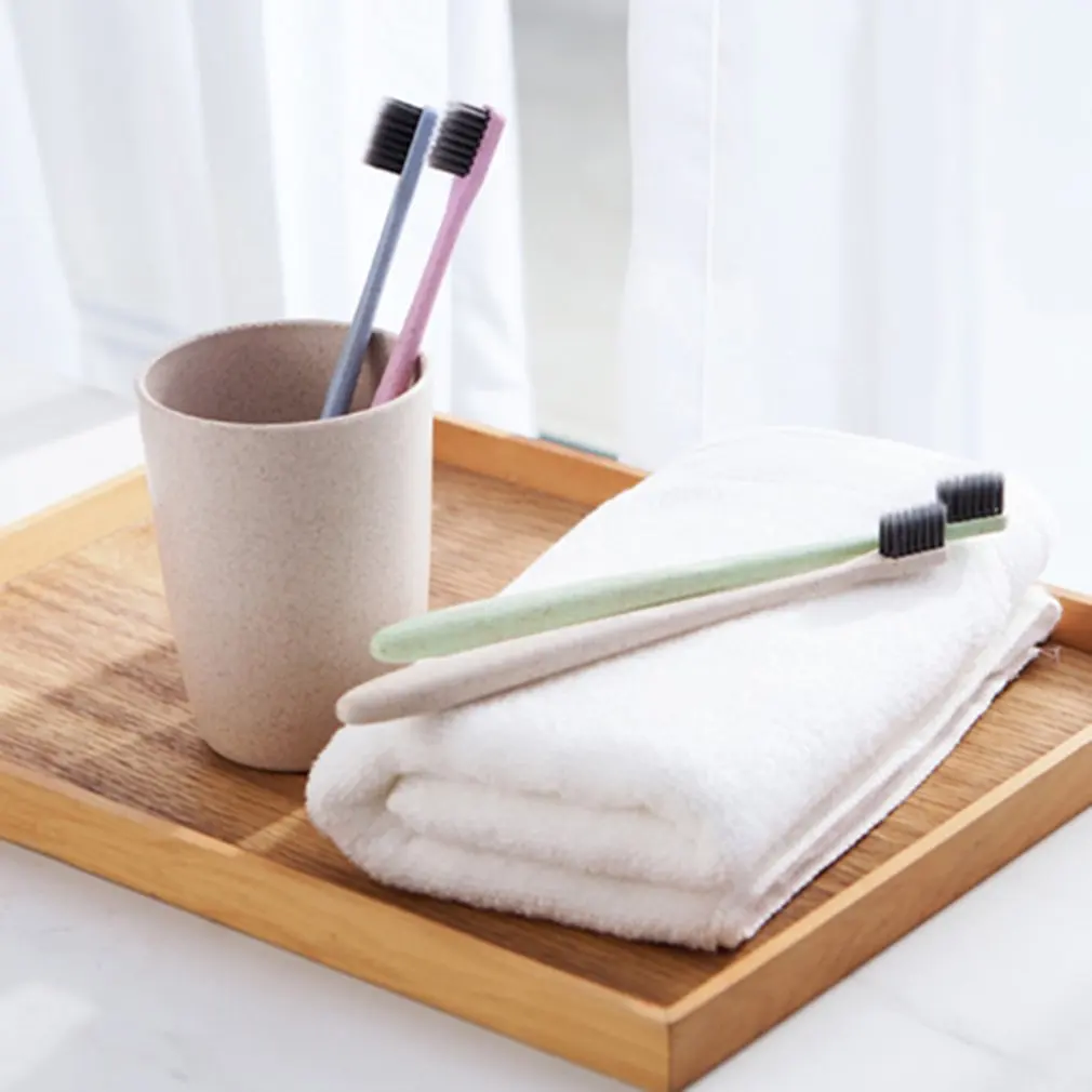 

Portable Bamboo Charcoal Soft Toothbrush Wheat straw