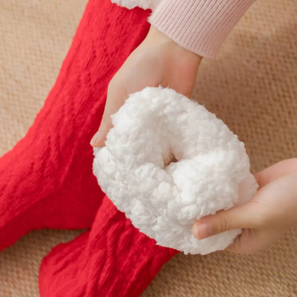 Толстые носки для сна для женщин; сезон весна-зима; повседневные длинные носки без пятки; женские удобные домашние плюшевые дышащие носки; Chaussette; обувь