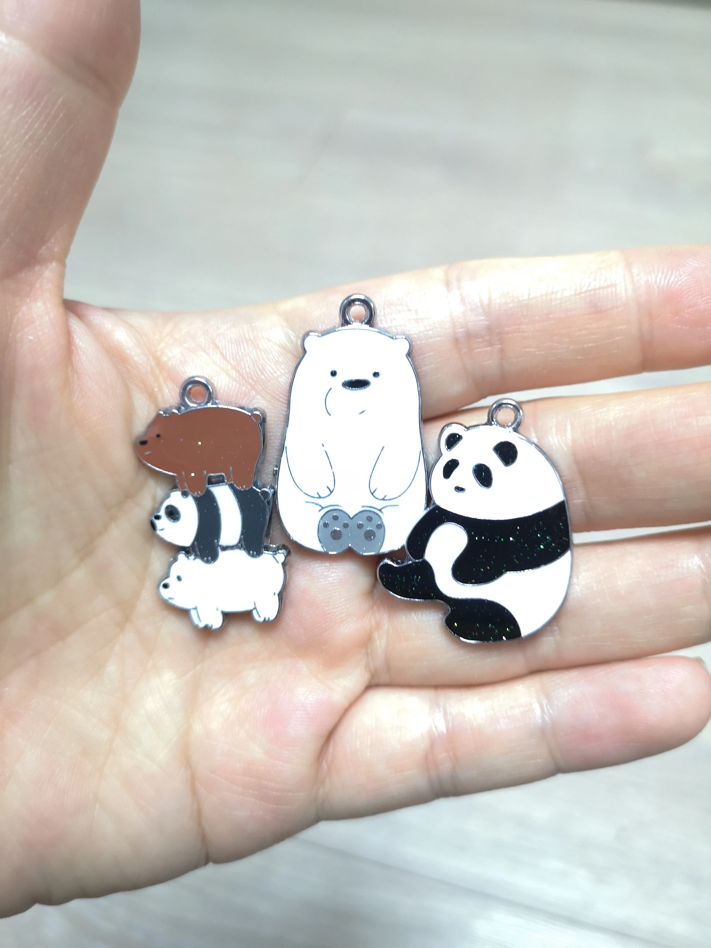 10 шт. ожерелье в виде японского аниме панды медведей цепочка для ключей эмалевые