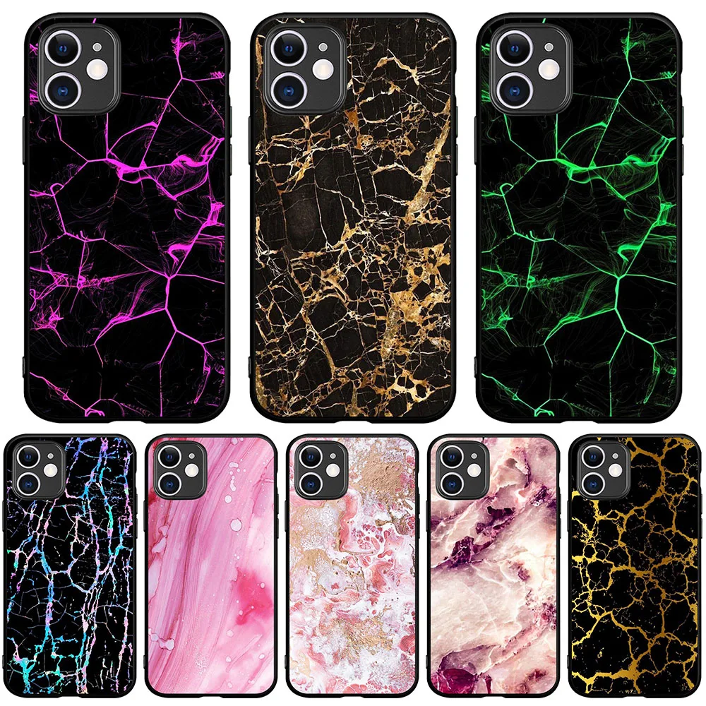 

For iPhone X XR XS 11 Pro Max 5 5S SE 6 6S 7 8 Plus One plus 5 6T 7T Pro luxury Marble Accessories Silica gel Phone Shell Covers