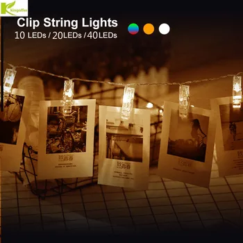 

1.5M 2M 4M Photo Clip Holder LED String lights For Christmas New Year Party Wedding Home Decoration Fairy lights Battery Powered