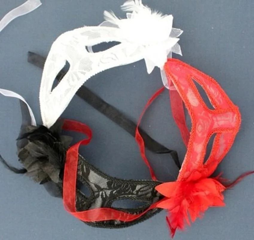 Lovely Sexy Lace Mask Halloween Costume Prop Transparent Party Ball Eye Masks Fancy Dress
