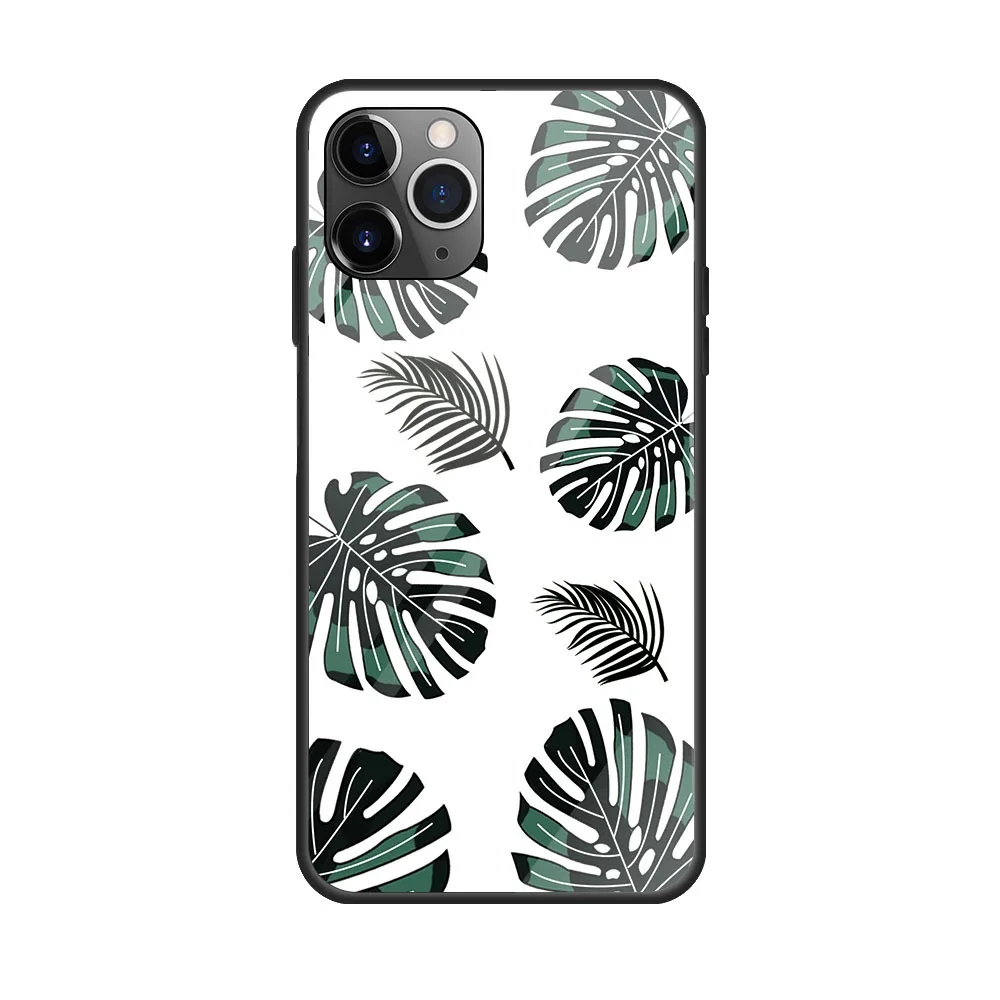 1111 For iPhone 11 Pro MAX X XS XR Nice Starry Sky Flower Tempered Glass Cover For iPhone 7 8 Plus 6 6s Colorful Cases Coque - Color: 1111