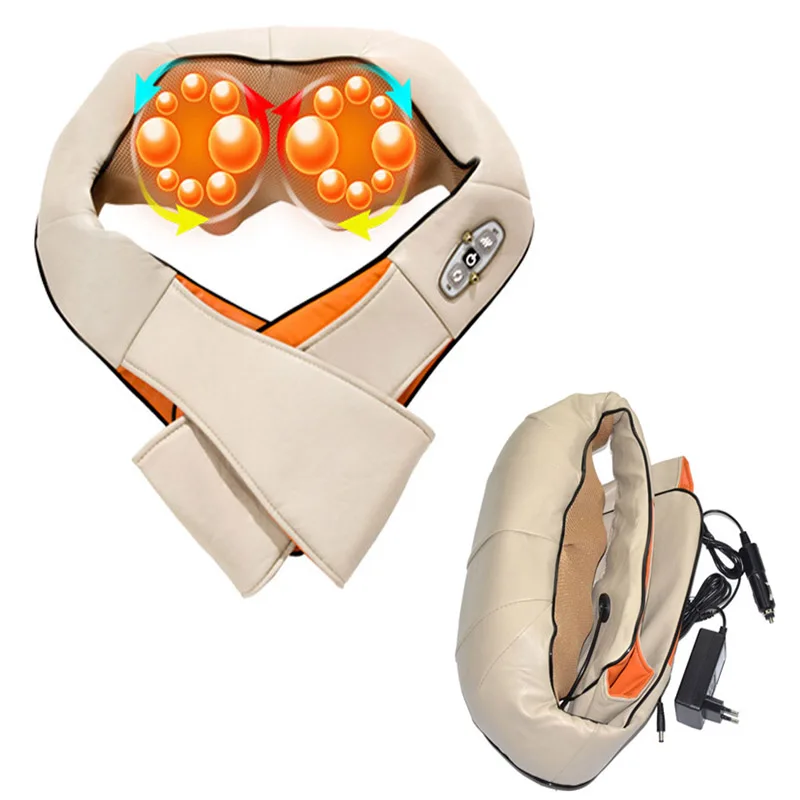 Shiatsu Back Neck Shoulder Body Massager Electrical Infrared Heated Kneading Car Home Massagem Shawl Therapy Massageador Relax