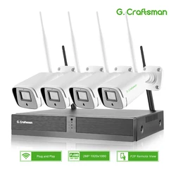 Kits de sistema cctv sem fio 4ch 8ch 1080p 2tb 2mp nvr wifi IR CUT ao ar livre cctv câmera ip sistema segurança vigilância vídeo xmeye