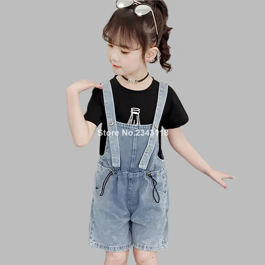 Джинсовый комбинезон для девочек, повседневный стиль, комбинезон для детей, Модный комбинезон без рукавов для девочек, подростковые детские комбинезоны 6, 8, 10, 12, 14