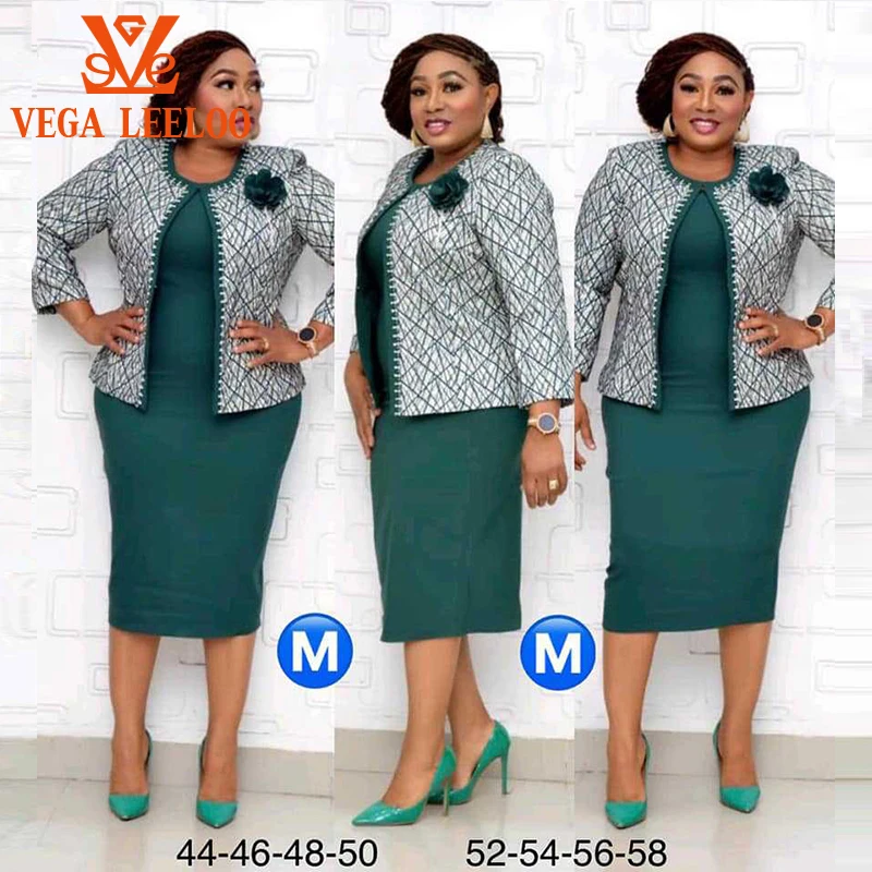 Women Plus Size Dress Africa Style Clothes Coat and Dresses For Women 2 Pieces Sets Spring Autumn Suits women's shorts and blazer suit set