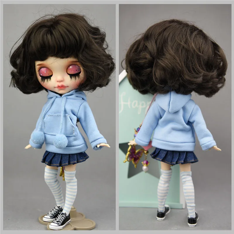 Модная Толстовка ручной работы для куклы Blythe, свитер, наряды, модная одежда для куклы Blyth, топ для куклы, детская игрушка 1/6, аксессуары для куклы
