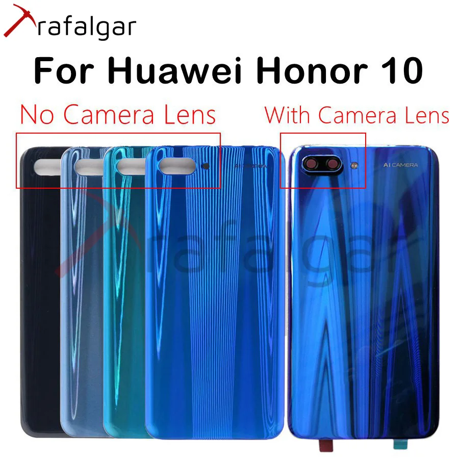 Задняя стеклянная крышка для Huawei Honor 10 задняя корпуса батареи панель с объективом