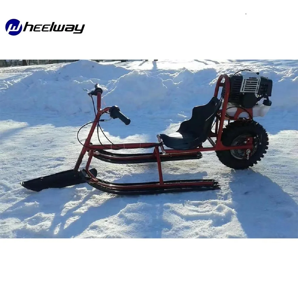 Детская площадка сани снегоход Электрический бензиновый развлекательный лыжный автомобиль снегоход Детское лыжное оборудование легко установить