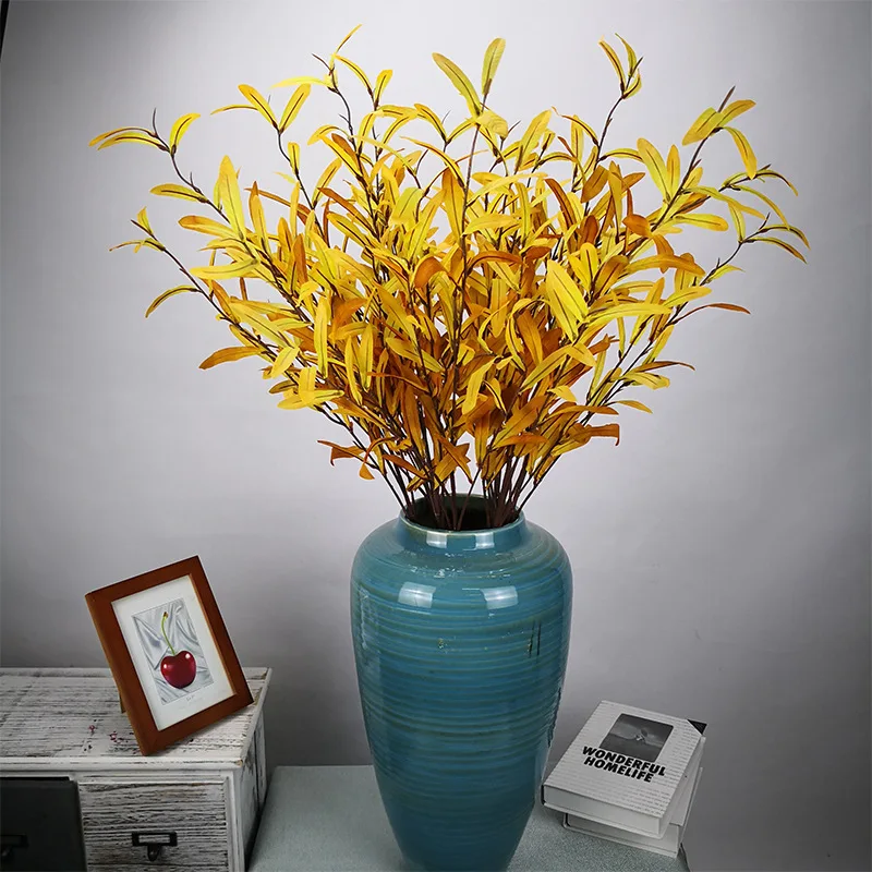 

100cm 5 Fork Artificial Olive Leaf Wedding Accessories Leaves Flower Arrangement Home Living Room Dining Room Table Decor Plants