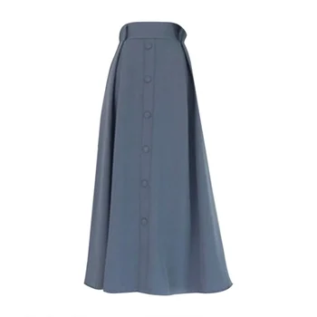

Velvet Skirt Suede Female 2019 Midi Long Elegant Korean High Waist Skirt Women Blue A-line Pleated Leisure Skirts fashion new