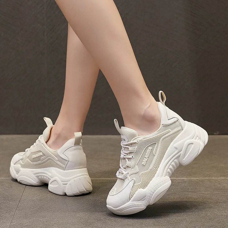 2021 Spring and Autumn Models of Casual Sports Shoes Increase In Women's Shoes, Breathable Thick-soled Old Shoes, Women's Shoes