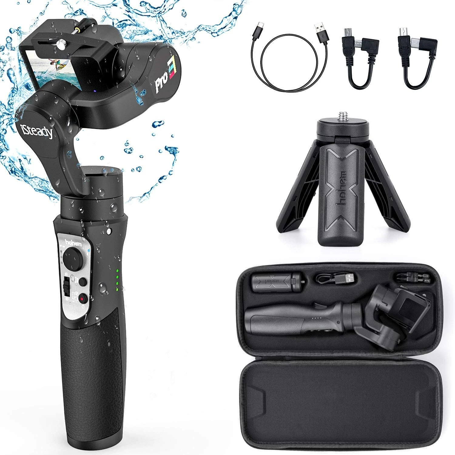 Hohem iSteady Pro 2 Water Splash Proof 3-Axis Gimbal Stabilizer for DJI Osmo Action GoPro Hero 7/6/5/4/3 with Sports Mode Handheld Gimble Stabilizer Hohem iSteady Pro 2 Water Splash Proof 3-Axis Gimbal Stabilizer for DJI Osmo Action GoPro Hero 7/6/5/4/3 with Sports Mode Handheld Gimble Stabilizer