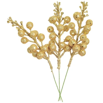 

30 Pack Artificial Christmas Glitter Berries Stems for Christmas Tree Ornaments, DIY Xmas Wreath, Crafts