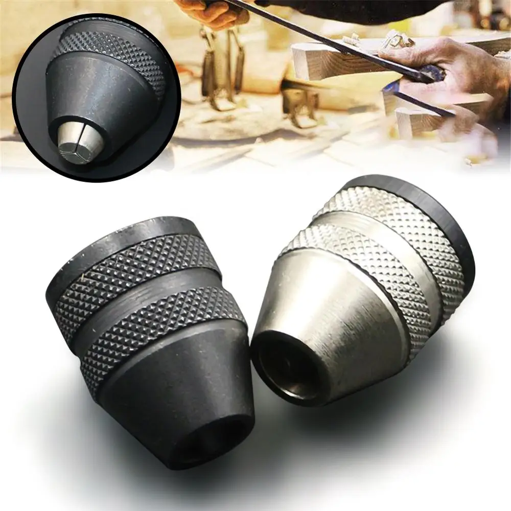 

Keyless Drill Chuck Screwdriver Impact Driver Adapter 1/4 '' Hex Shank Drill Bit Tool Silver Black Color