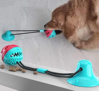 

Pet Dog Toys Silicon Suction Cup Tug dog toy Dogs Push Ball Toy Pet Tooth Cleaning Dog Toothbrush for Puppy large Dog Biting Toy