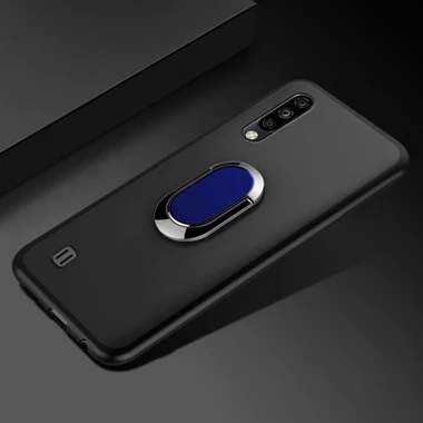 Синий Чехол для zte Blade A7S A7 чехол Роскошный 6,09 дюймов мягкий черный пластик металлический палец кольцо Funda для zte Blade A7S чехол s - Цвет: Синий