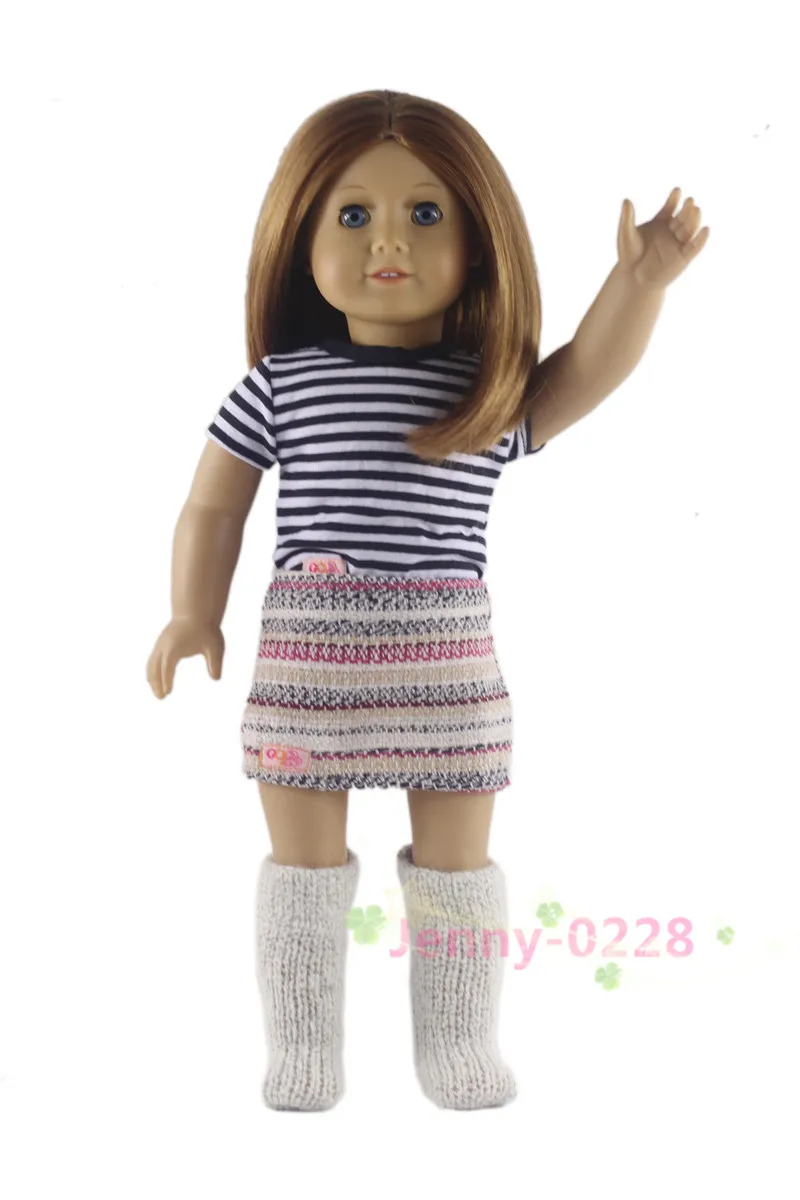 1 комплект Модная стильная кукольная одежда наряд пальто + жилет юбка носки для 18