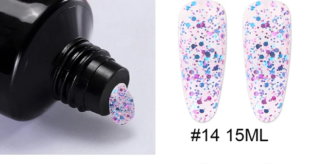 15ml Poly Acrylic Gel For Nail 22 Color Spangle Crystal Extension Gel UV/LED Light Quick Extension Nail Without Paper Holder&_&* 14