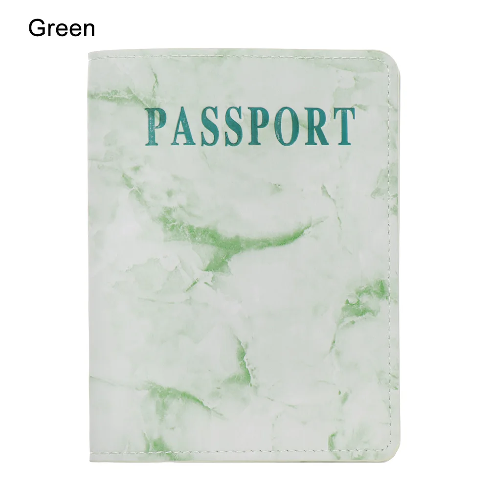 Новая мраморная стильная обложка для паспорта, водонепроницаемая обложка для паспорта, Дорожный Чехол, держатель для паспорта, 3 отделения для карт, держатель для паспорта - Цвет: green