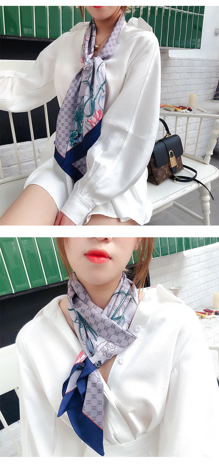 13X150 см Осень Зима Корейский Шелковый длинный шарф для женщин с принтом лошади универсальные Ретро женские шарфы шейный шарф для волос