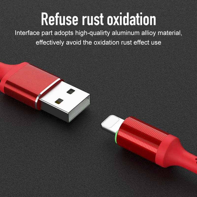 1 2 м светодиодный usb кабель для iphone 8 X XS Max 7 6s быстрое зарядное устройство 2.1A