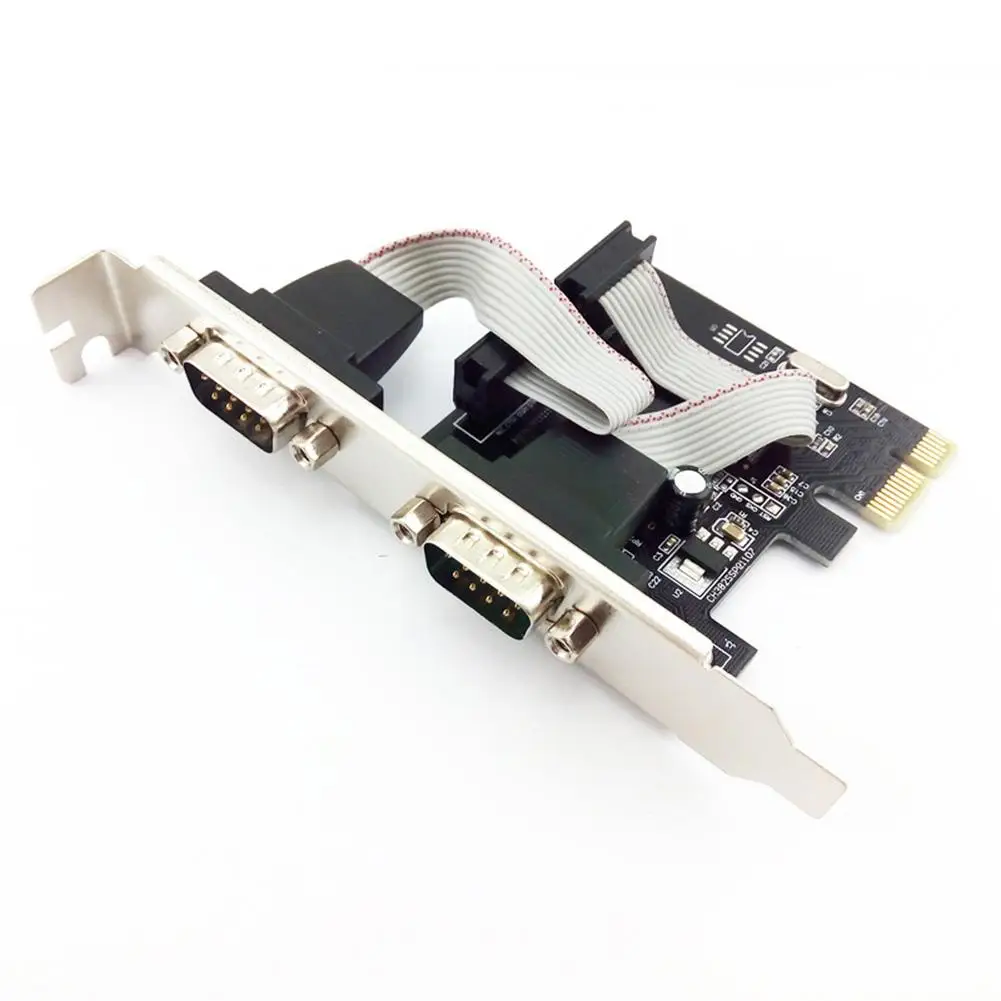 PCIE RS232 двойной порт плата расширения COM конвертер контроллер для настольного ПК